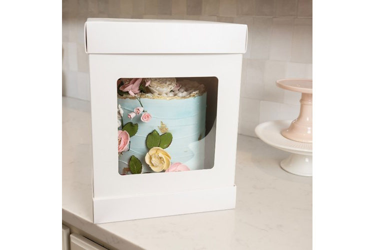 Metallic white tall cake box (8x8x8inch) TCBW08 – Nice Packaging
