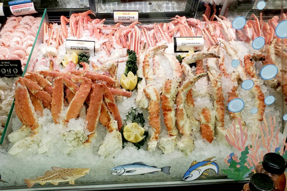 fresh seafood displays