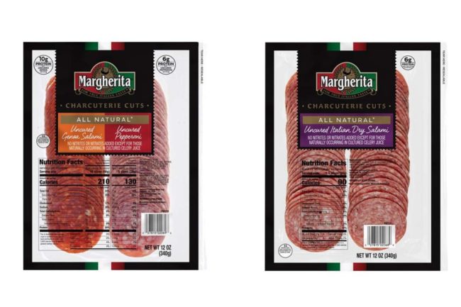 Packages of Margherita Dry salami