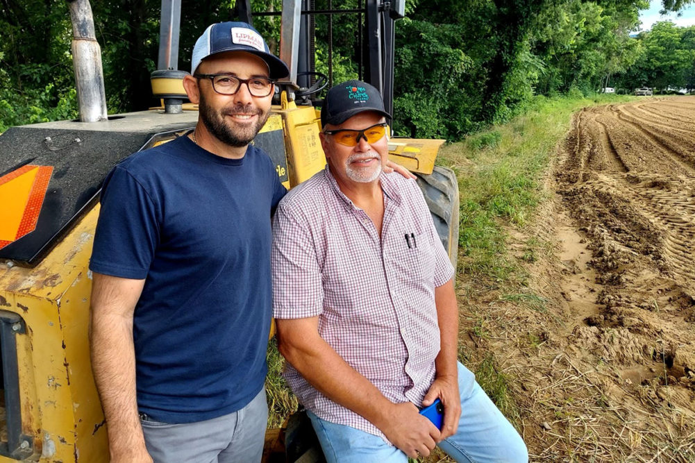 (Left) Lucas Conran, Lipman Farm Manager, (Right) Greg Church, Previous Owner of Jones & Church.